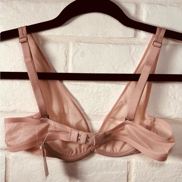 NWT Soma Sheer Shape Unlined Underwire Plunge Bra 32 A Adobe Rose #0397 - Picture 2 of 12